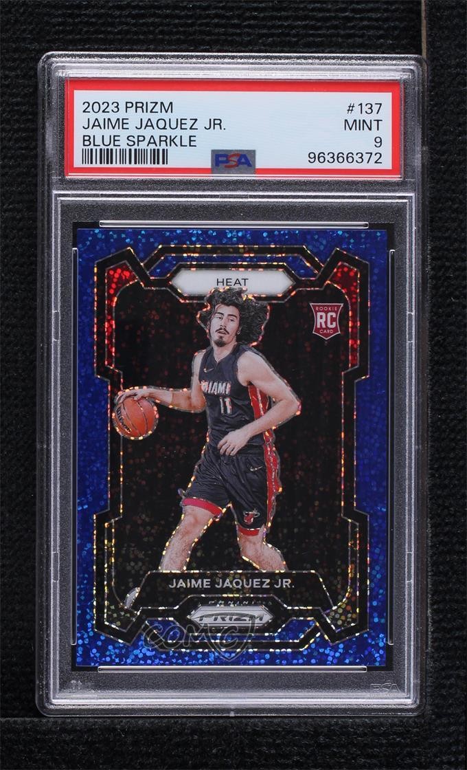 2023-24 Panini Prizm Blue Sparkle /144 Jaime Jaquez Jr #137 PSA 9 MINT 13p4