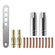 For MIG Welding Consumable Kit 15Pcs Nozzles Contact Tips Holders for 15AK