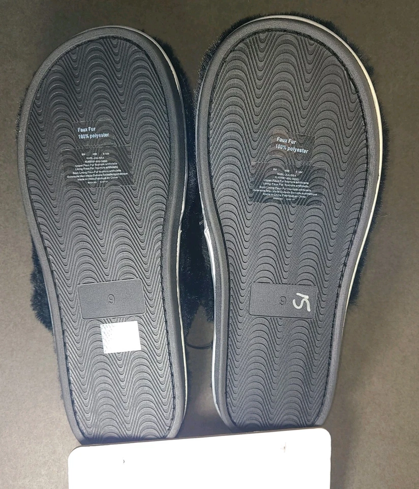 Zapatillas Karl Lagerfeld Paris para mujer peludas sintéticas/deslizamiento famoso rostro y logotipo de gato nuevas con etiquetas Foto 2 de 4