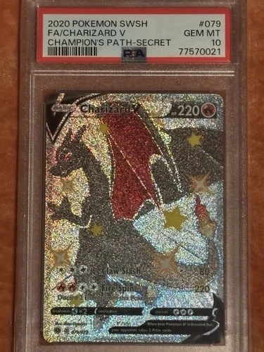 Pokemon Charizard V Secret Rare Holo Champions Path 79/73 PSA 10 (2020)