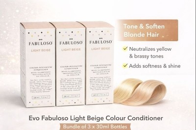 Evo Fabuloso Light Beige Colour Conditioner 3 x 30 ml | Tone & Soften Blond Hair