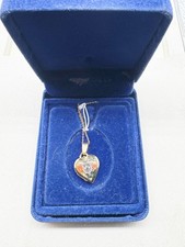 VINTAGE / ANTIQUE 9ct GOLD FILLED SCOTTISH THISTLE AGATE SET HEART LOCKET CHAIN