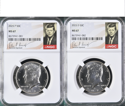 2025 P & D Kennedy Half Dollar Set NGC MS 67 | eBay