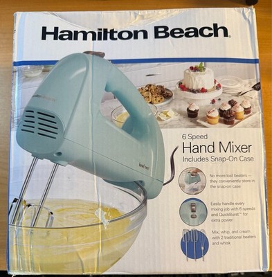 Hamilton Beach 6 Speed Hand Mixer with Quickburst, Includes Snap-On Case GA-5