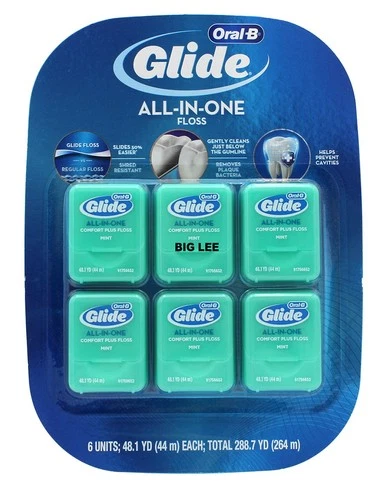 Oral B Glide All-In-One Comfort Plus Dental Floss Mint 6 pk 44m Each Total 264m