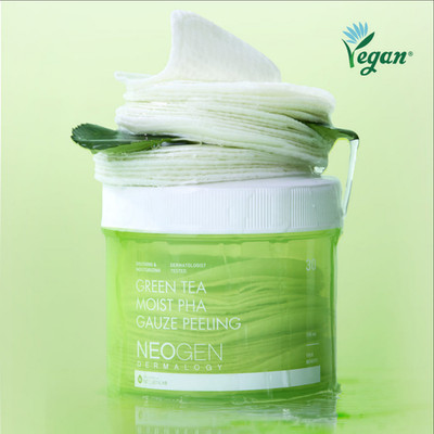 NEOGEN Dermalogy Green Tea Moist Pha Gauze Peeling 30 Exfoliating Pads