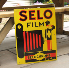 Enamel Sign Selo Film Original Rare Stunning Large Sign by Garnier from 1970's