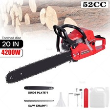 52CC 20" Gasoline Chainsaw Powered Wood Cutting Gas Crankcase Chain Saw Engine