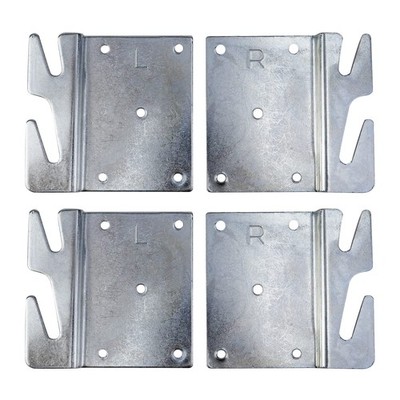 4 PCS Heavy Duty Universal Wood Bed Rail Hook Plates for Frame Bracket Headboard