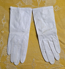 Vintage Leather Gloves Stetson Ladies 7 Women's Off White Button Unlined 9" Soft