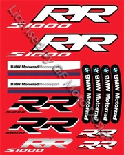 BMW S1000RR Motorcycle Laminated Sticker Sheet 27 Decal Stickers Set HP4 