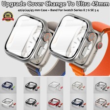 Cover With Crown PC Protective Case For Apple Watch 44/45mm Change To Ultra 49mm