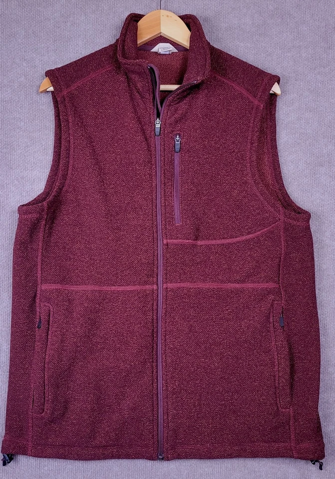 DULUTH TRADING CO Vest Men's Medium Fleece Burgundy Park Point Jacket Gorpcore - Image 3 of 4