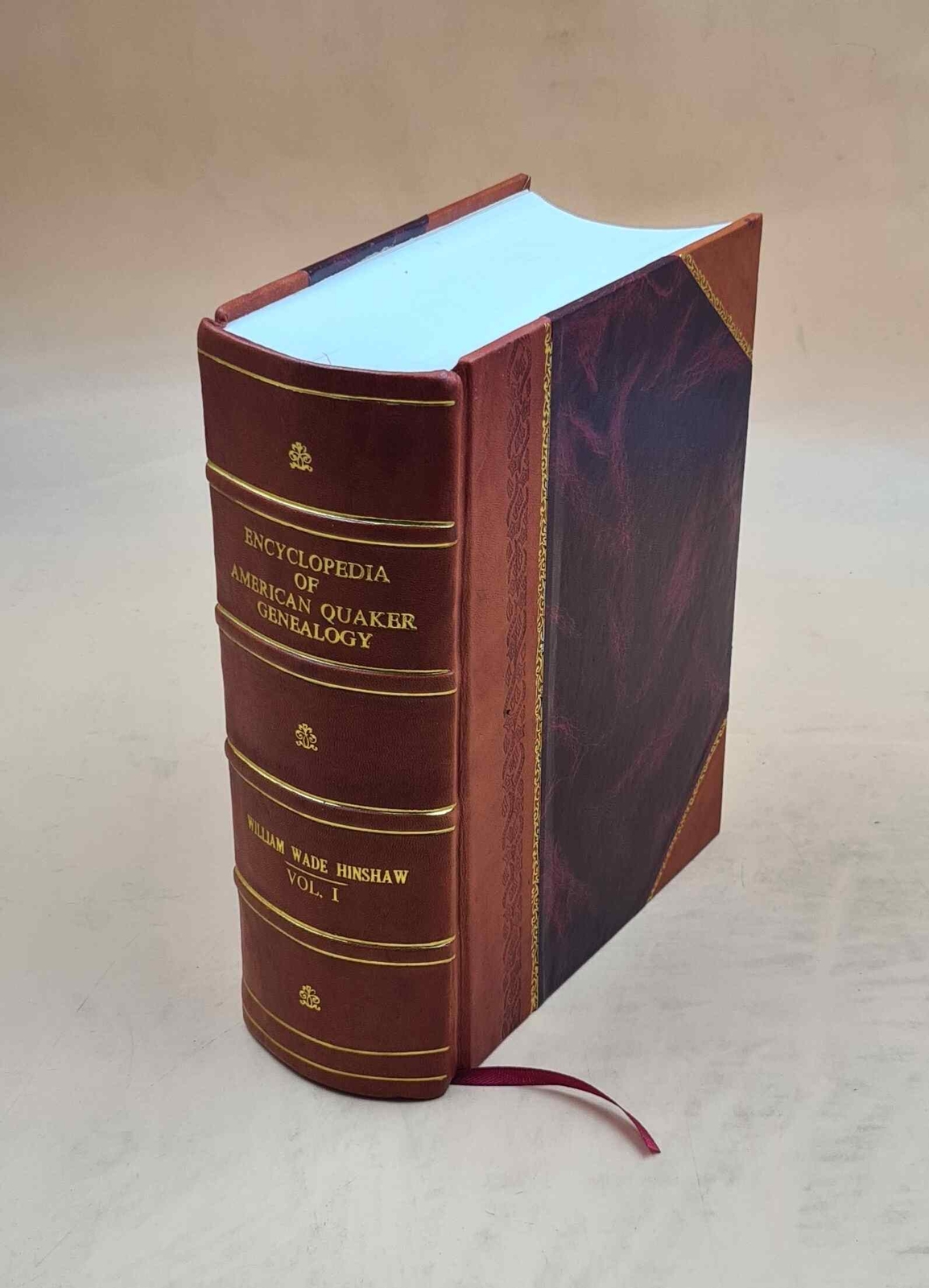 Vintage Leather Bound Encyclopedia Of American Quaker Genealogy By William Wade Hinshaw