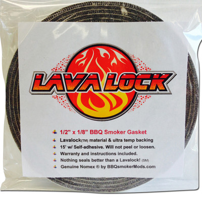 Grey Lavalock  Gasket High Temp BBQ Smoker Grill Nomex Self Stick 1/2 x 1/8 x 15