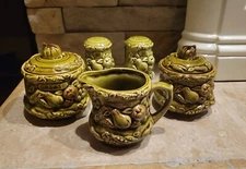 Vintage Tilso Japan Avocado Green Cream And Sugar Grease Salt And Pepper Shaker