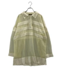 ISSEY MIYAKE men's long sleeve nylon polo shirt brush tag 80s size M white USED