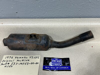 ＊handmade＊no.130 1976 Yamaha YZ125C Original Muffler Part # 537-14753-00-00 Nice