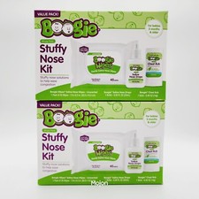 2-Pack Boogie Stuffy Nose Kit Boogie Wipes, Saline Nose Drops, Chest Rub