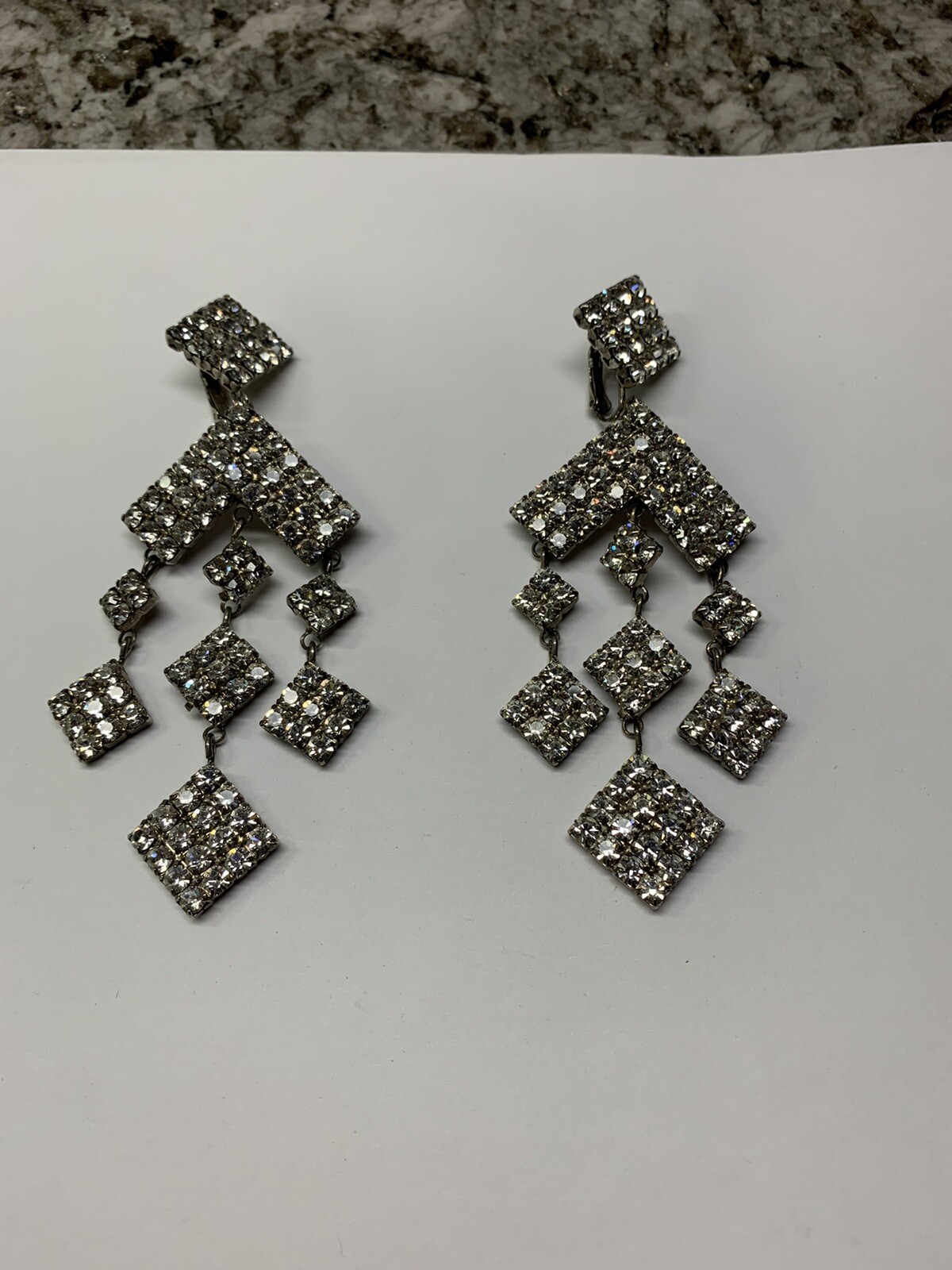 Oversized Statement Clear Prong Set Rhinestone Vi… - image 1