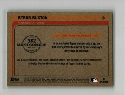 2022 Topps 582 Montgomery Club Set #3 Byron Buxton | eBay