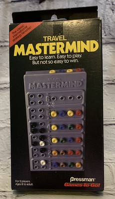 Vintage 1988 Travel Mastermind Board Game Pressman Strategy Code Breaking Car