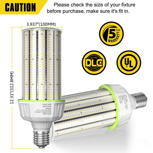 120W LED Corn Light Bulb E39 Mogul Base Industrial Grade Cob Bulb 18000 LM 5000K - Picture 5 of 13