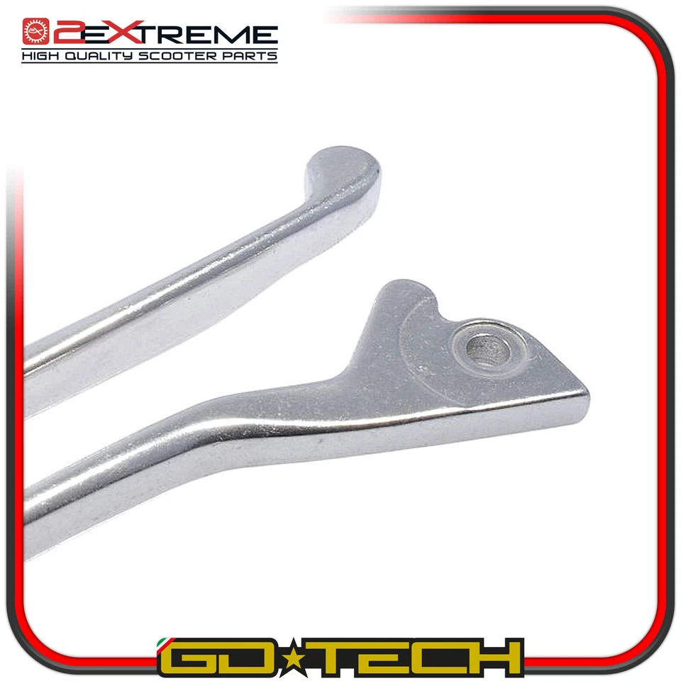 COPPIA LEVE FRENO PIAGGIO VESPA GTS LX MEDLEY NRG MC3 POWER RUNNER ARGENTO DISCO - Immagine 4 di 4