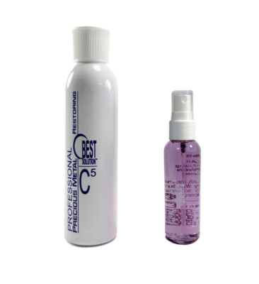 BEST SOLUTION Jewelry Cleaner 2oz Spray Bottle w/ C5 Metal Polish 8oz FREE GIFT