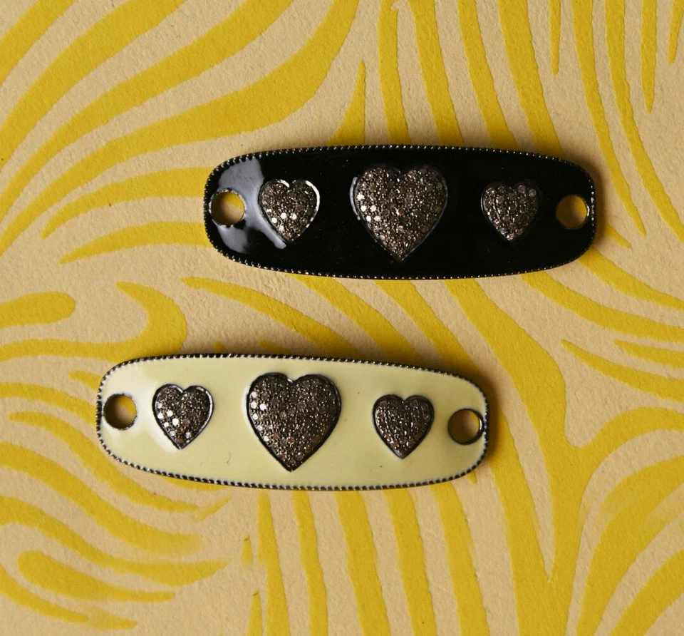 Brazalete conector de joyería de diamantes naturales esmalte de plata 925 hallazgos adicionales Foto 3 de 4