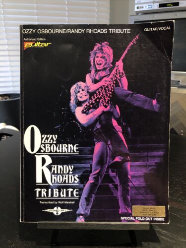 Ozzy Osbourne Randy Rhoads Tribute (1987) Guitar Vocal Songbook Tabs +POSTER NM - Picture 1 of 8