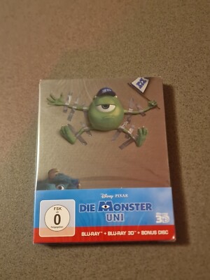 Die Monster Uni , Steelbook Disney/Pixar 3D &2D Bluray + Bonus Disc, Neu & OVP