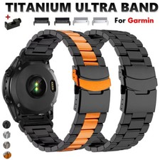 For Garmin Fenix 8 51mm 3 5X 6X 7X Solar/Sapphire Quick Fit Titanium Strap Band