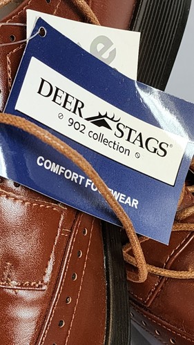 Scarpe Vegan Uomo Deer Stags 902 Collezione Marrone Comfort Calzature Tg 9W Oxford - Foto 8 di 10