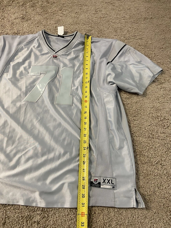 Camiseta de fútbol americano vintage de los 90 para hombre talla XL NFL blanca cosida #71 Y2K Spellout Foto 2 de 4