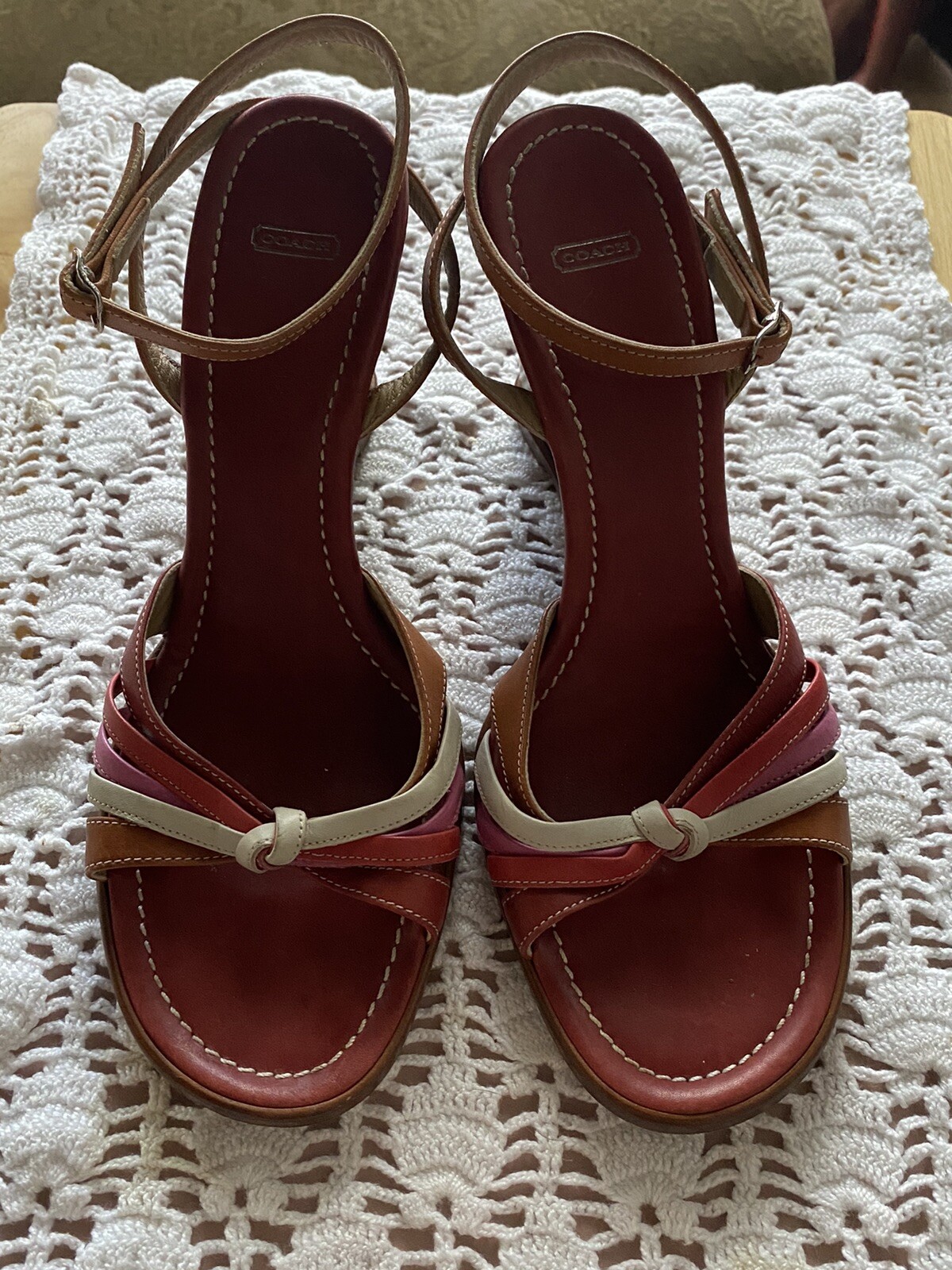 COACH vintage ankle strap sandals Gem