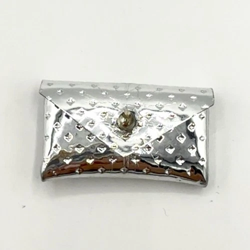 Vintage Barbie 1960s Silver Dimple Clutch Purse X17