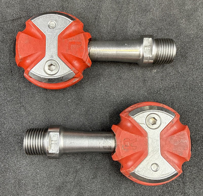 RED Speedplay ZERO Stainless Steel Spindle Clipless Pedals EXCELLENT USED
