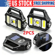 Solar Power LED Camping Lamp Flashlight Tent Light Lantern Rechargeable Battery