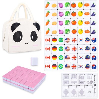 65 Tiles Seaside Escape Blocks Game 30mm - Instruction Manual Panda Bag - Nat...
