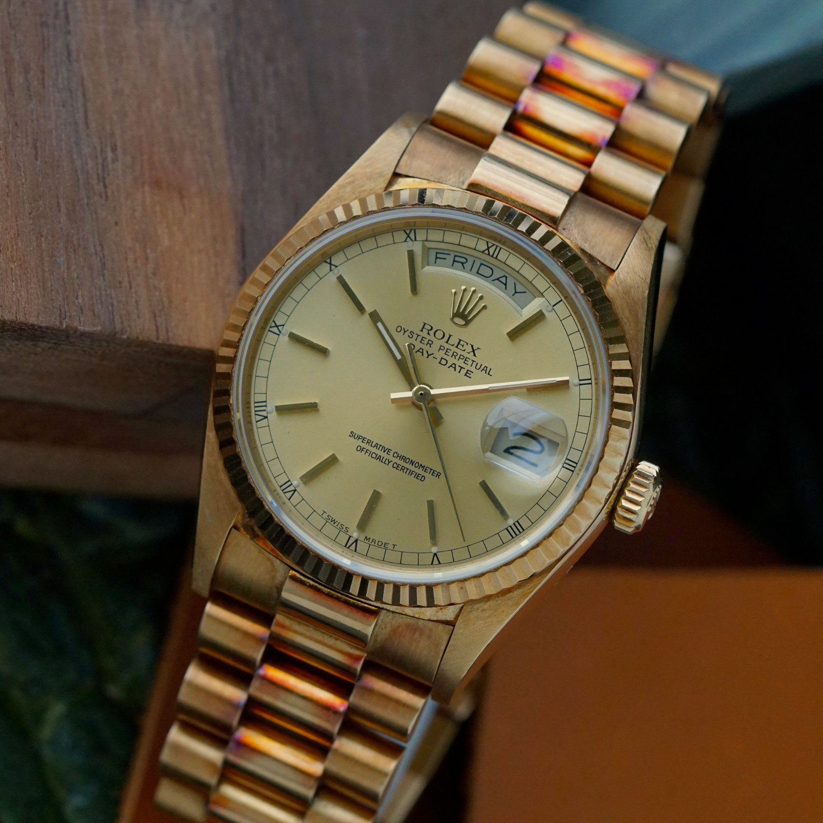 Rolex Day Date Ref. 18038 w/ Papers Presidential 36 mm 18k Gold Automatic 1987