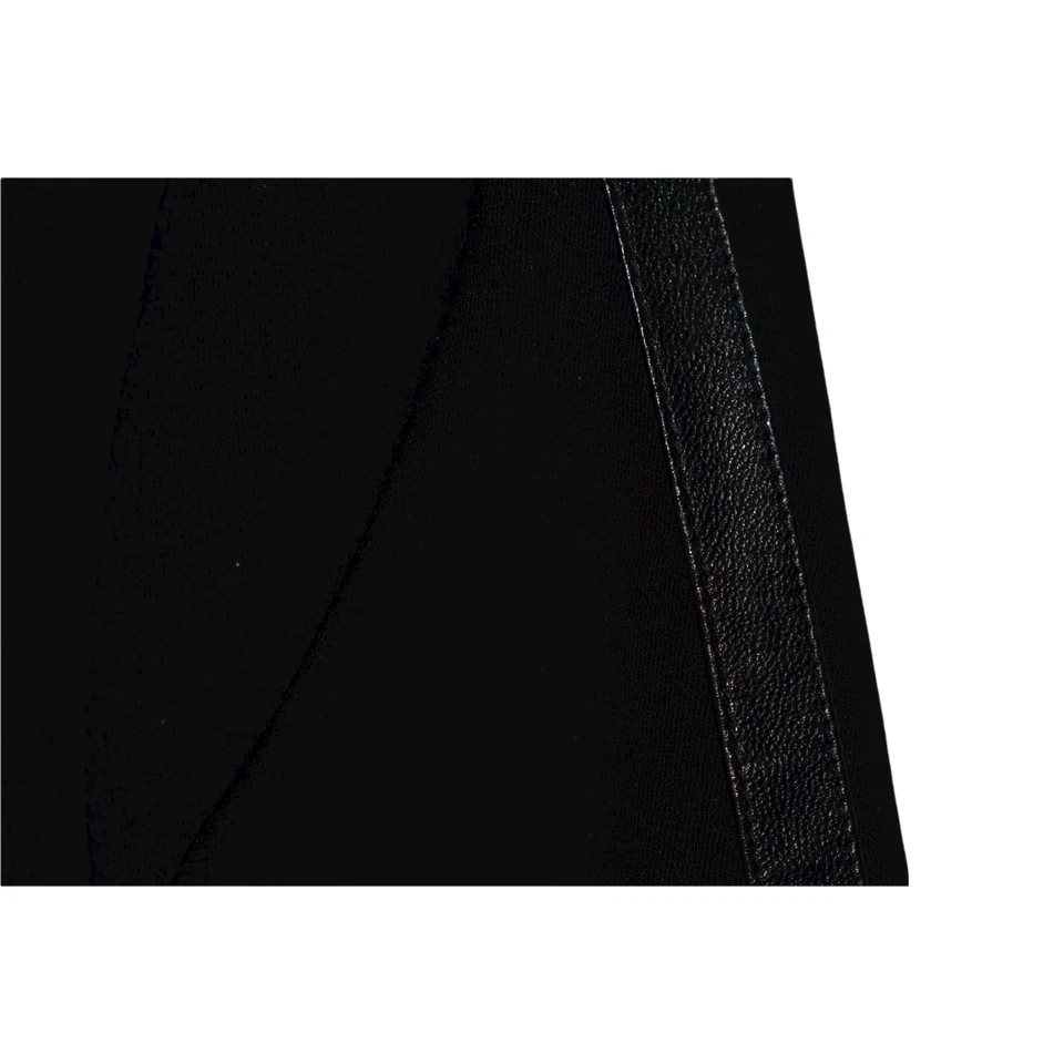 VINCE $398 Leather Trim Bracelet Sleeve Shift Dress in Black Size 4 - Image 3 of 4