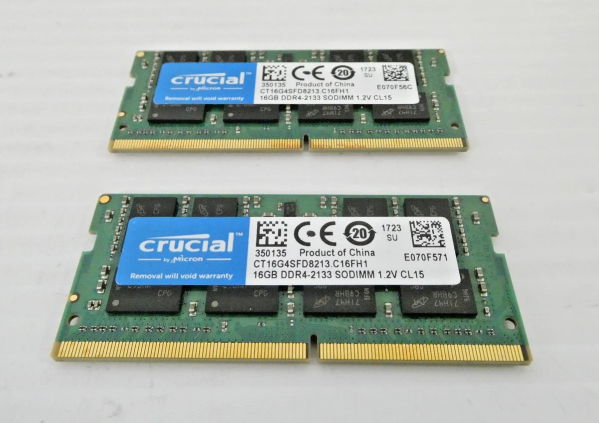 2x Crucial 8GB DDR4-2133 メモリモジュール Crucial 8GB Single DDR4 2133 MT/s (PC4-17000) SODIMM 260-Pin