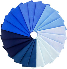 Blue Solid Cotton Quilting Fabric Charm Pack 5" Precut Quilt Squares, 42 PCS 7