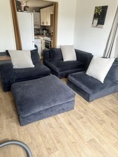 Raft Sectional Grey Sofa Set In Good Condition with Cushions