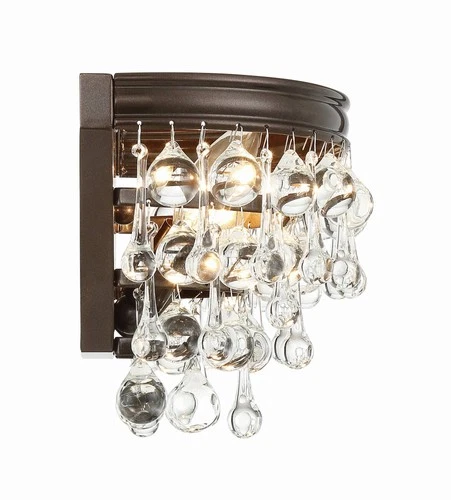 Crystorama Calypso Bronze 10 1/2" Wide Crystal Wall Sconce - Picture 4 of 7