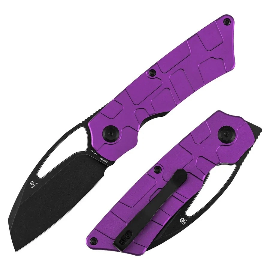Kansept Goblin L Folding Knife Purple Alum Handle 14C28N Plain