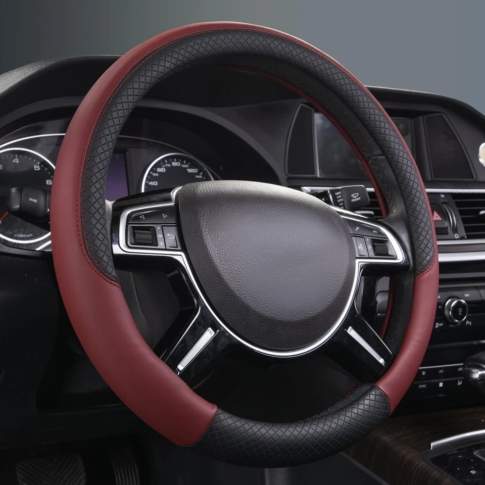 Microfiber Leather Steering Wheel Cover for Subaru Outback Ascent XV Crosstrek Foto 4 de 4