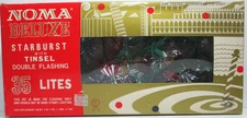 Vintage NOMA String Lite Deluxe Starburst Tinsel Double Flashing 35 Lites