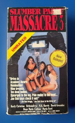 Slumber Party Massacre 3 1990 VHS Unrated Horror Movie PLAY TESTED slasher  HTF